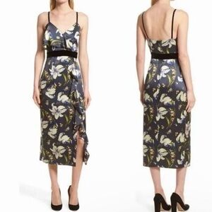 cinq a sept Lena sleeveless silk midi dress sz6